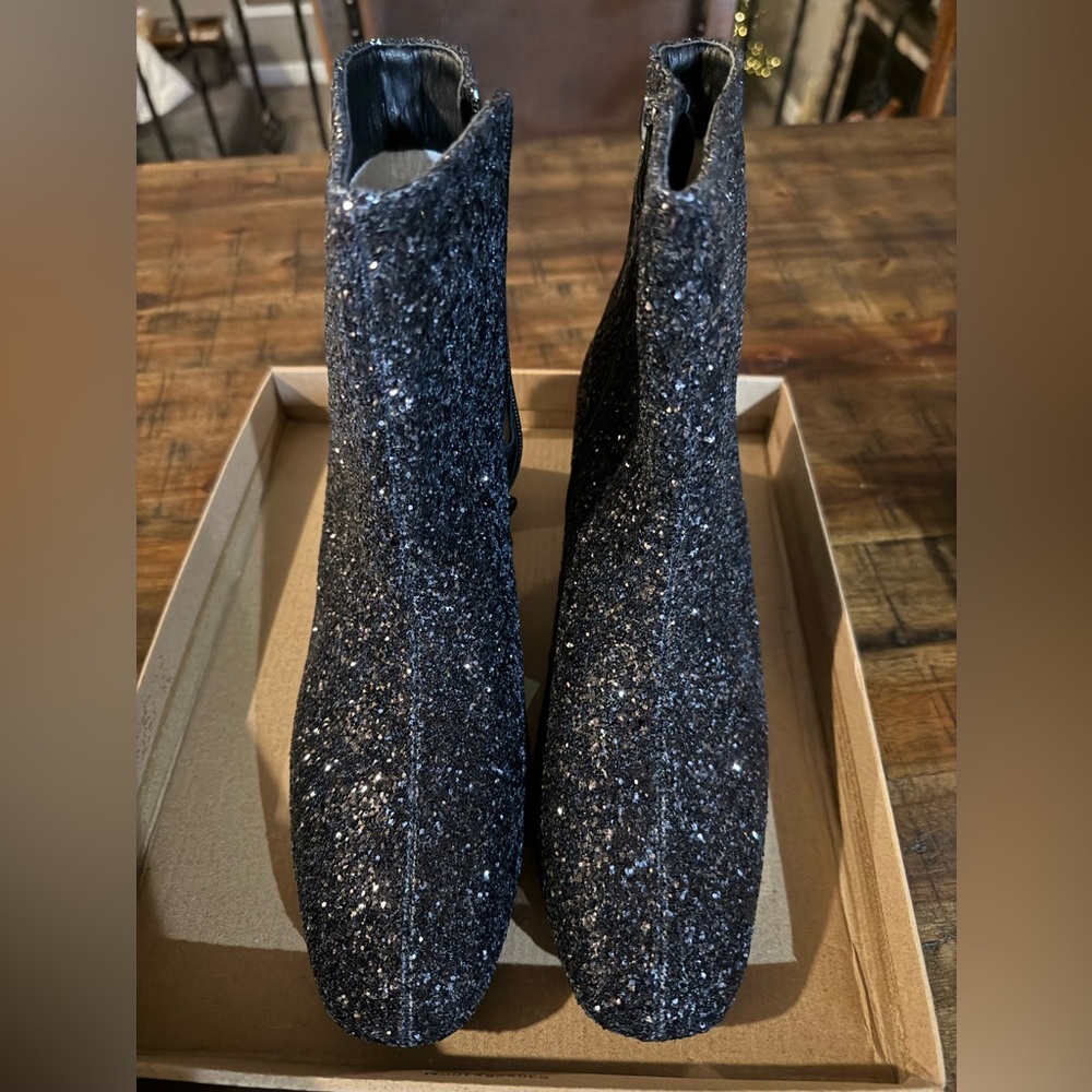 SHEIN Glittery Black Ankle Boots - NIB